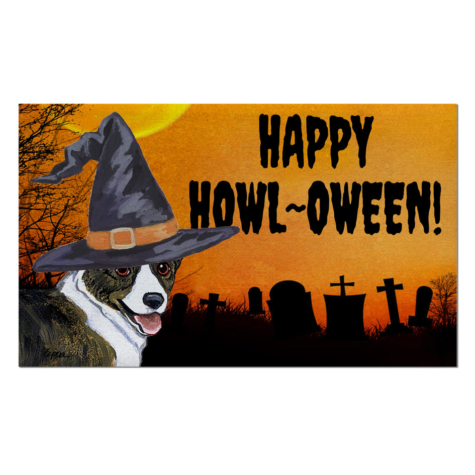 Cardigan Welsh Corgi HAPPY HOWL-OWEEN Welcome Mat