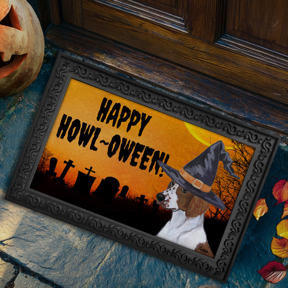 Welsh Springer Spaniel HAPPY HOWL-OWEEN Welcome Mat