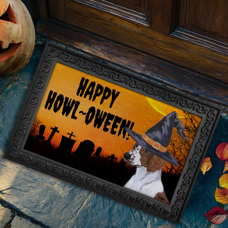 Welsh Springer Spaniel HAPPY HOWL-OWEEN Welcome Mat