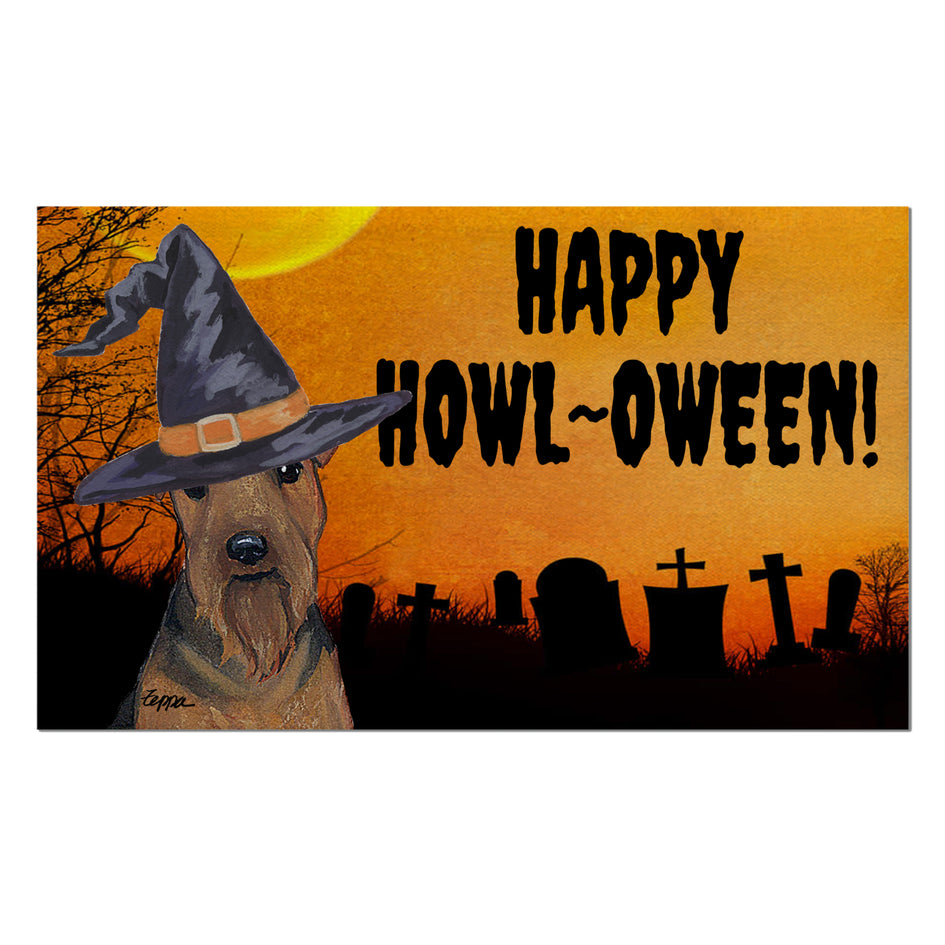 Welsh Terrier HAPPY HOWL-OWEEN Welcome Mat