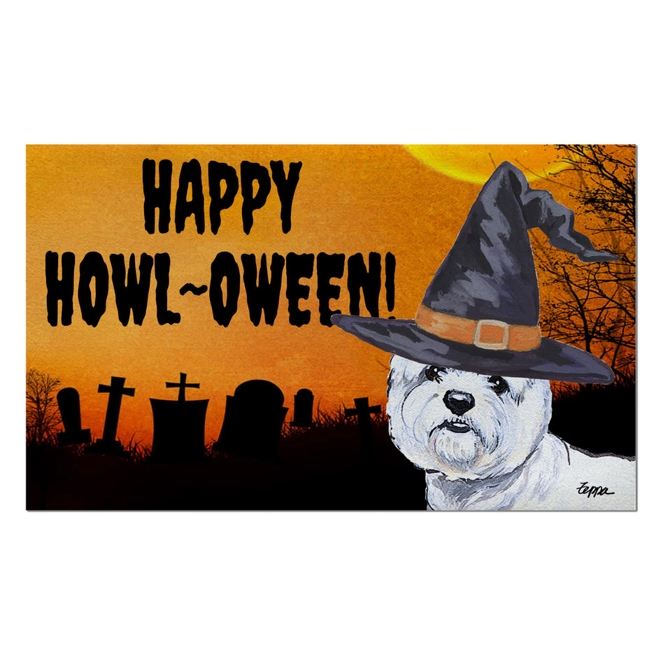 West Highland White Terrier HAPPY HOWL-OWEEN Welcome Mat