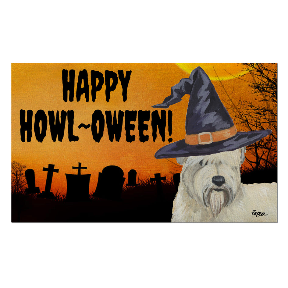 Soft Coated Wheaten Terrier HAPPY HOWL-OWEEN Welcome Mat
