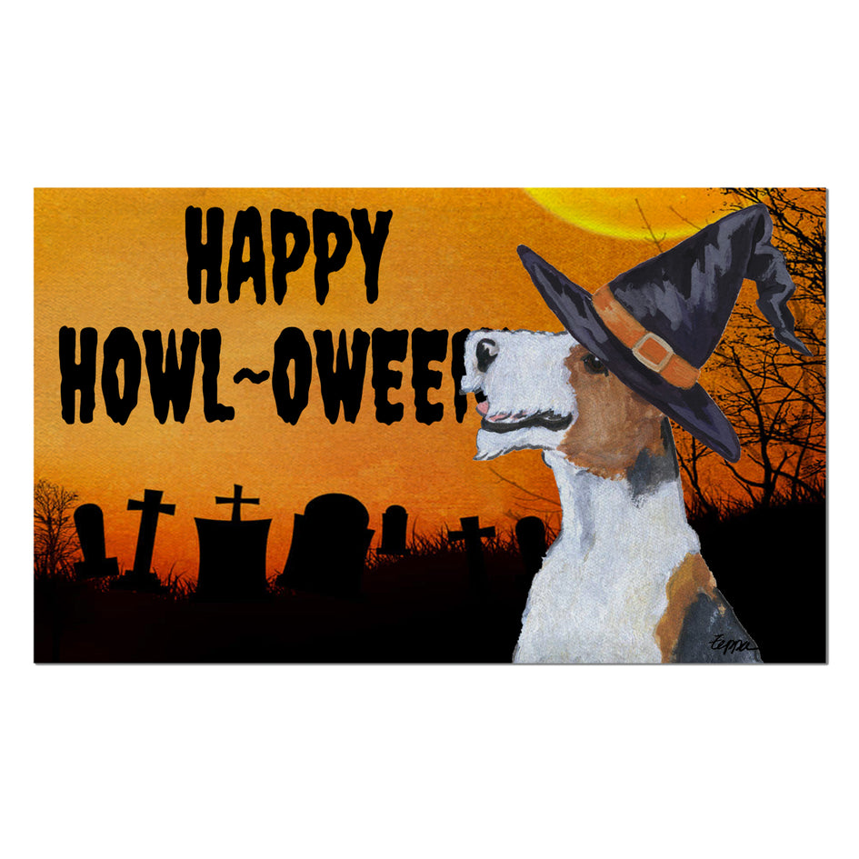 Wire Fox Terrier HAPPY HOWL-OWEEN Welcome Mat