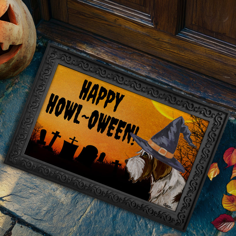 Wirehaired Pointing Griffon HAPPY HOWL-OWEEN Welcome Mat