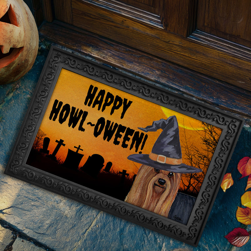 Yorkshire Terrier HAPPY HOWL-OWEEN Welcome Mat