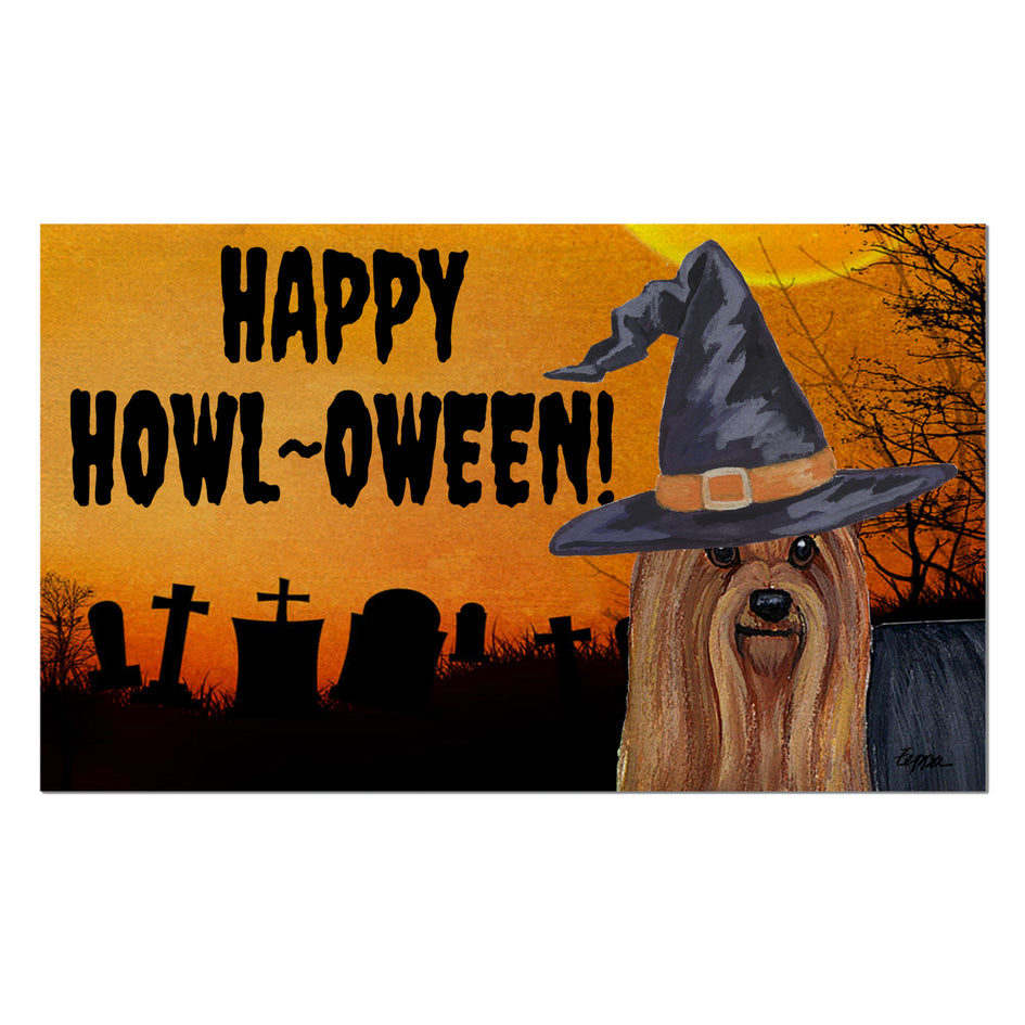 Yorkshire Terrier HAPPY HOWL-OWEEN Welcome Mat