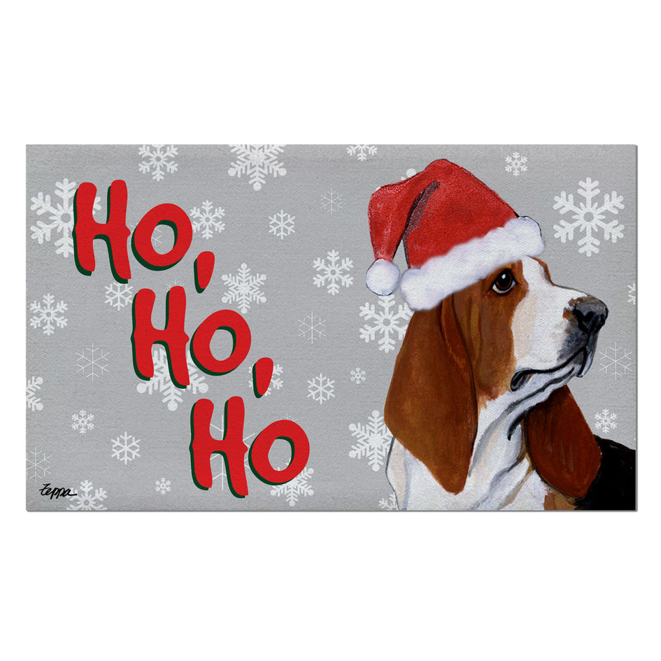 Basset Hound Holiday Welcome Mat