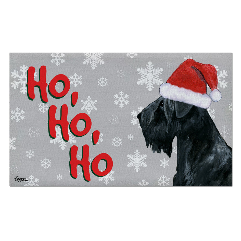 Black Russian Terrier Holiday Welcome Mat