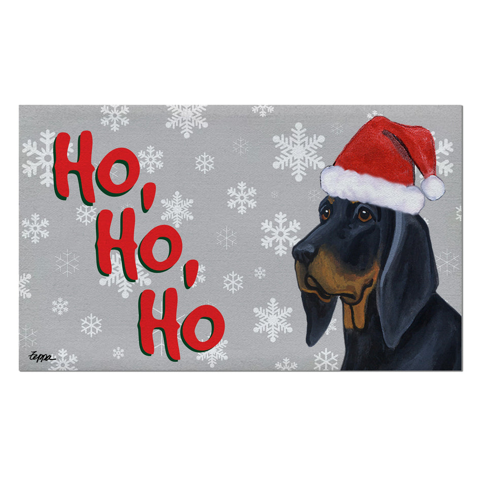 Black Tan Coonhound Holiday Welcome Mat