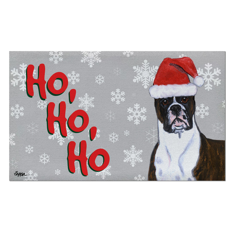 Boxer Standing Holiday Welcome Mat