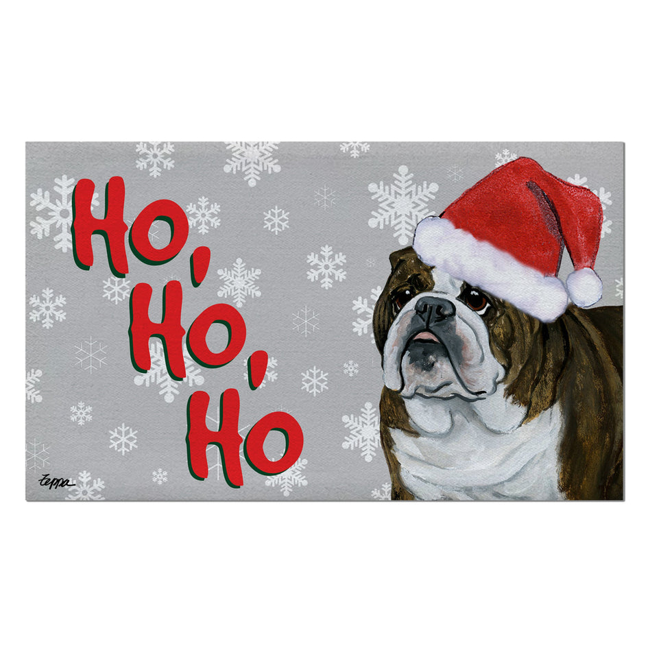 Bulldog Holiday Welcome Mat