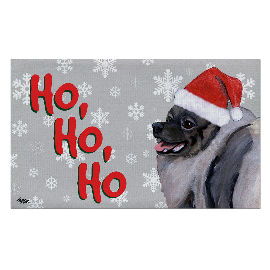 Keeshond Holiday Welcome Mat