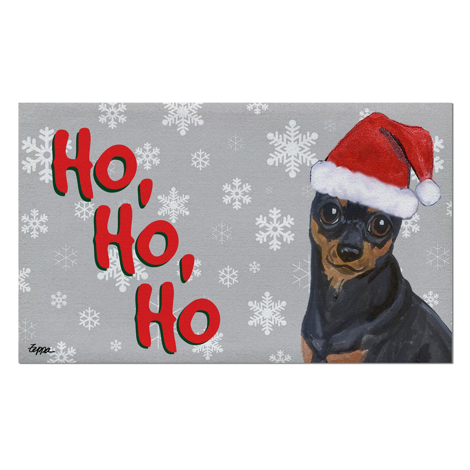 Miniature Pincher Holiday Welcome Mat