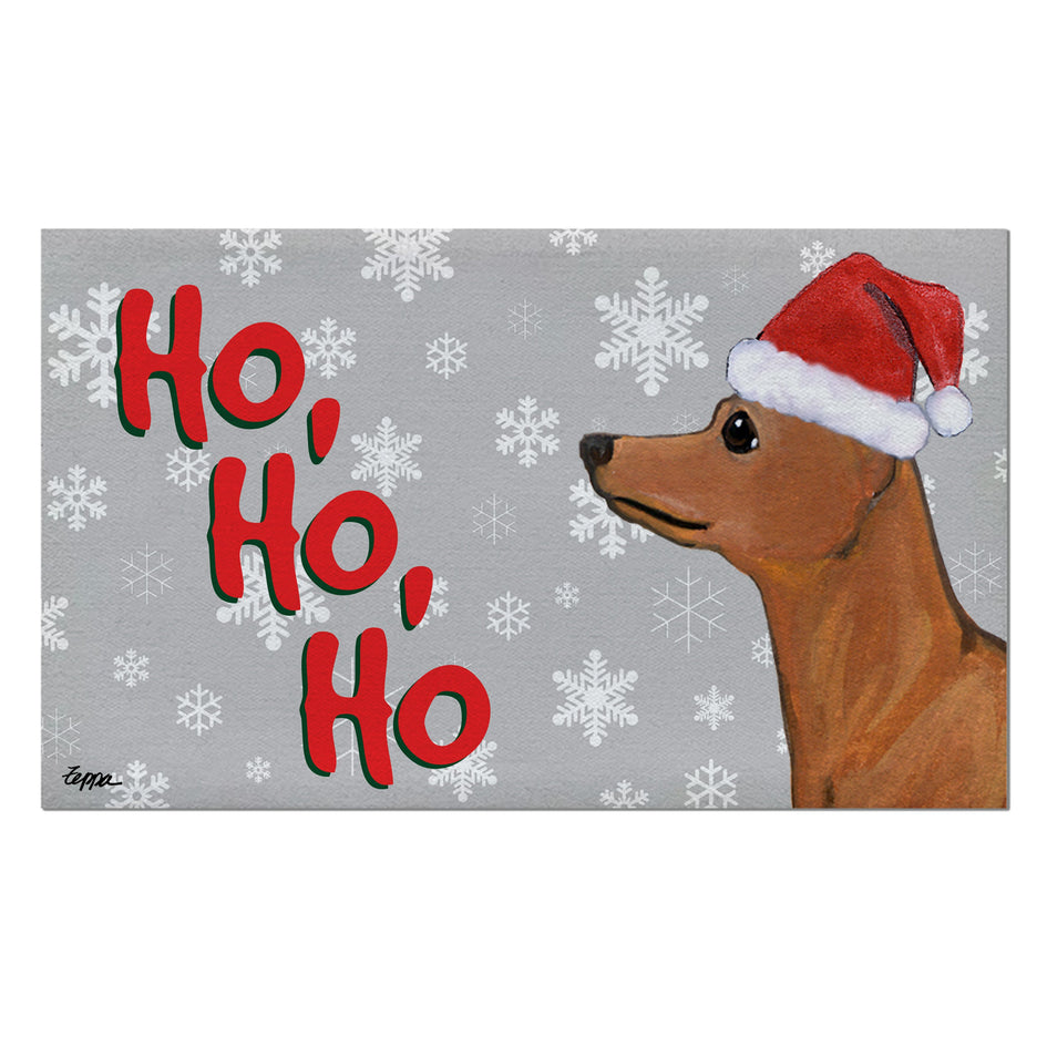 Miniature Pincher Holiday Welcome Mat