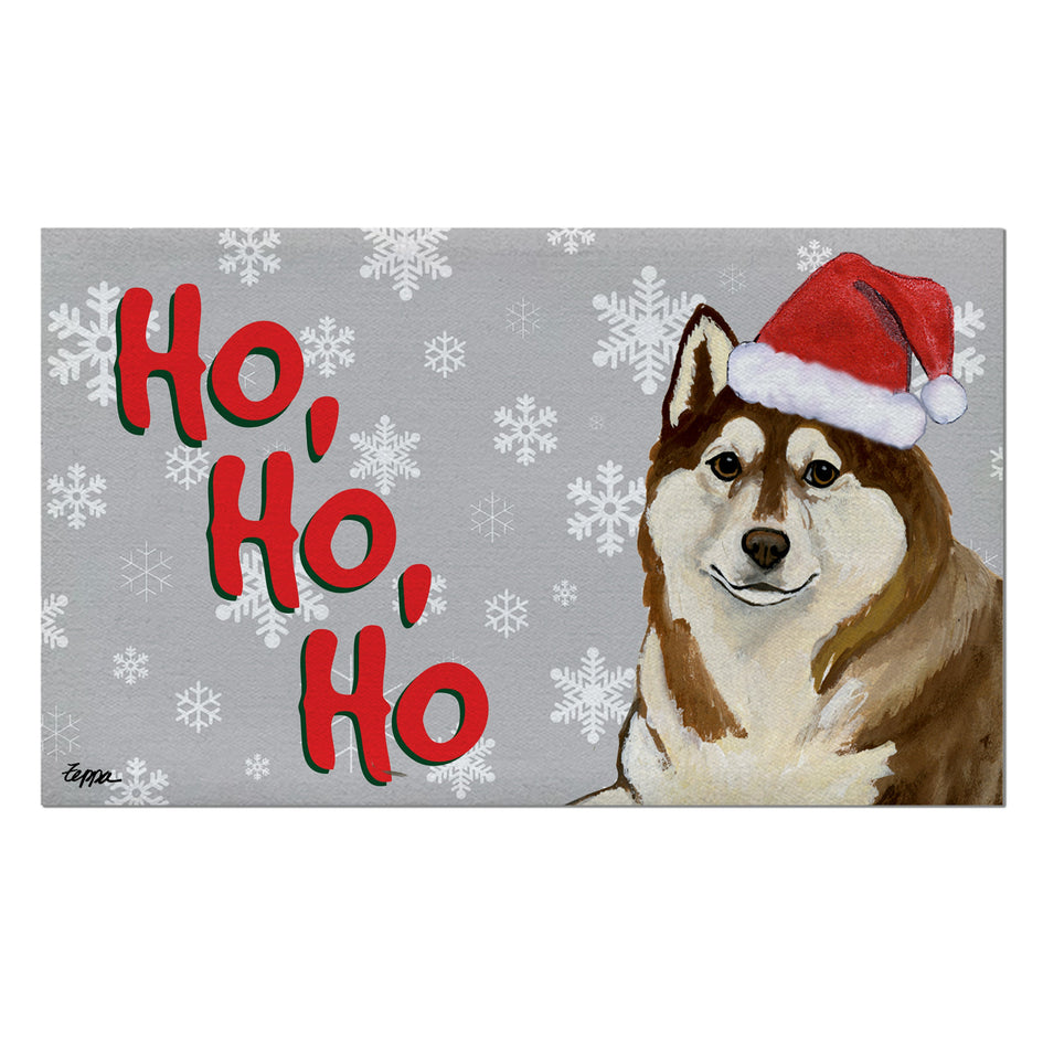 Siberian Husky Holiday Welcome Mat