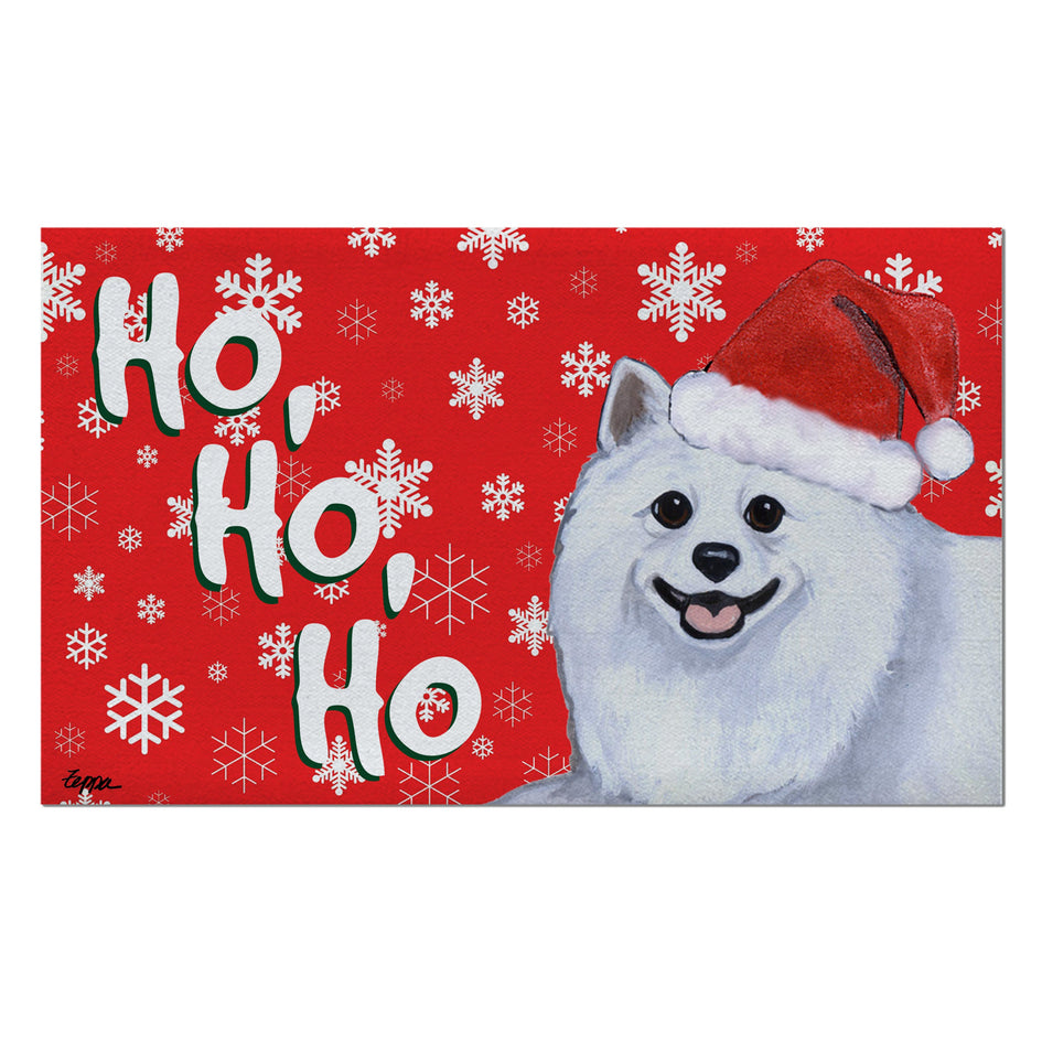 American Eskimo Holiday Welcome Mat