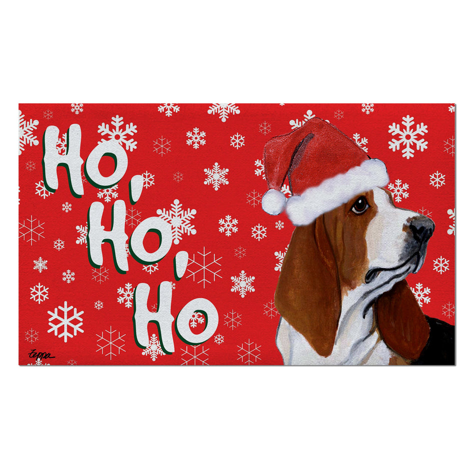 Basset Hound Holiday Welcome Mat