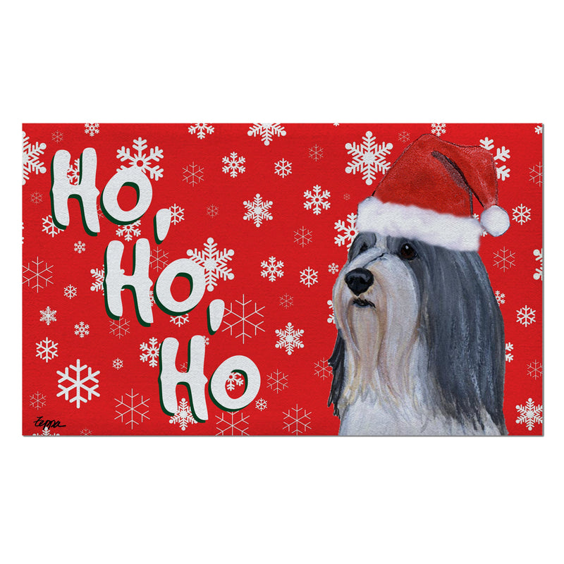 Bearded Collie Holiday Welcome Mat