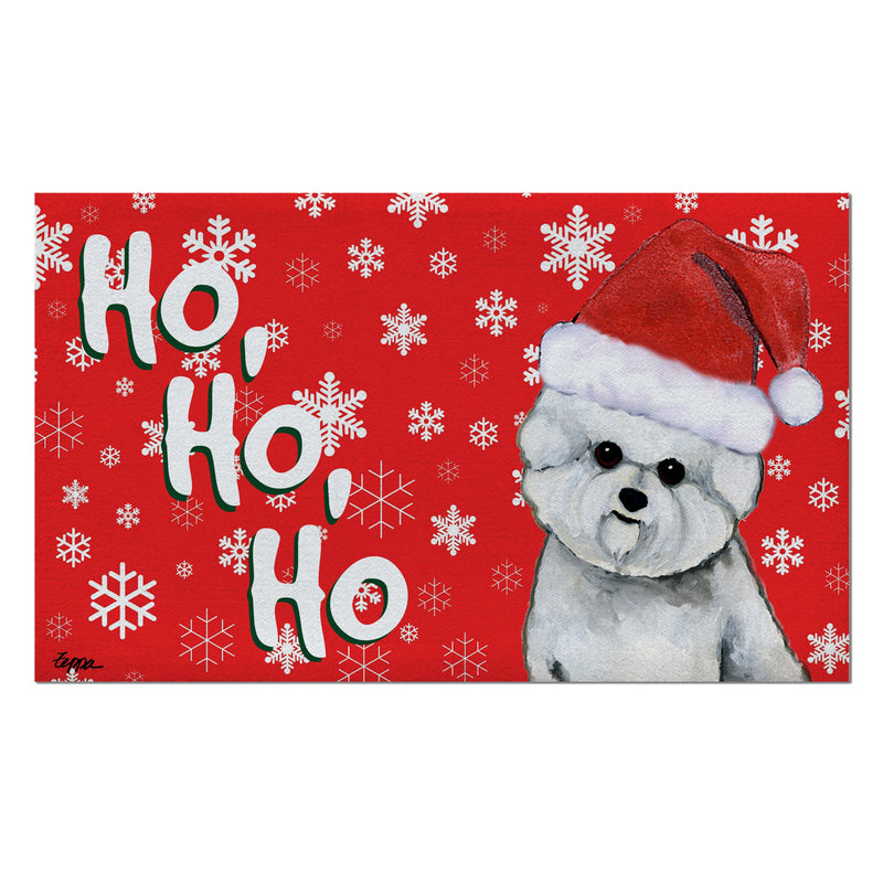 Bichon Frise Holiday Welcome Mat