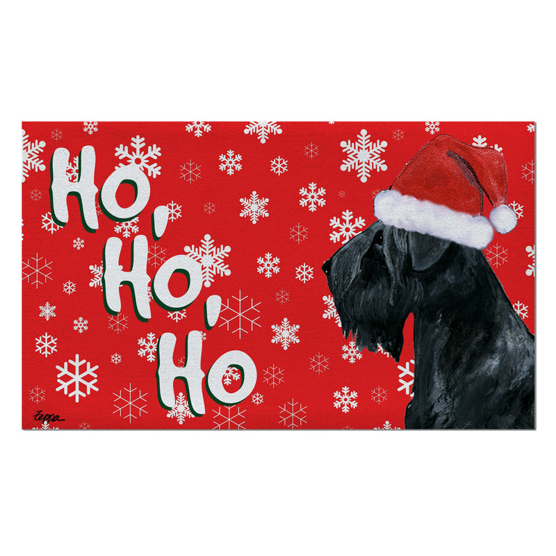Black Russian Terrier Holiday Welcome Mat