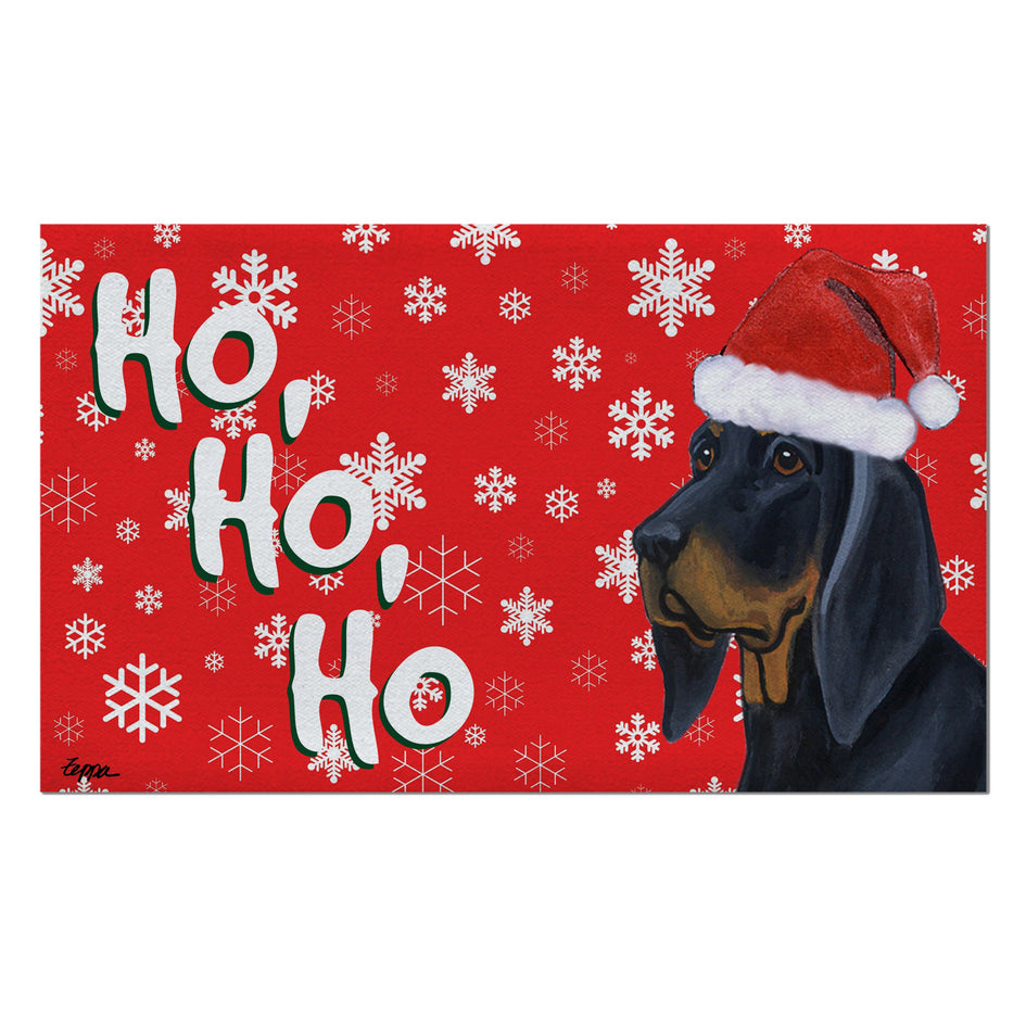 Black Tan Coonhound Holiday Welcome Mat