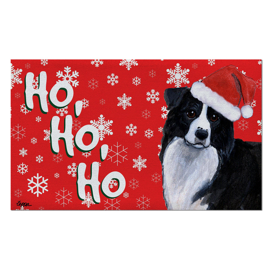 Border Collie Holiday Welcome Mat