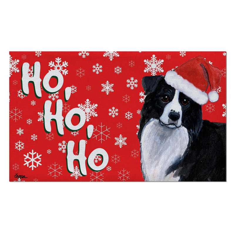 Border Collie Holiday Welcome Mat