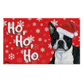 Boston Terrier Lying Holiday Welcome Mat