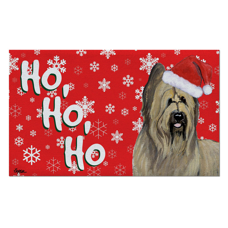 Briard Holiday Welcome Mat