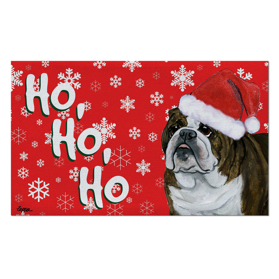 Bulldog Holiday Welcome Mat