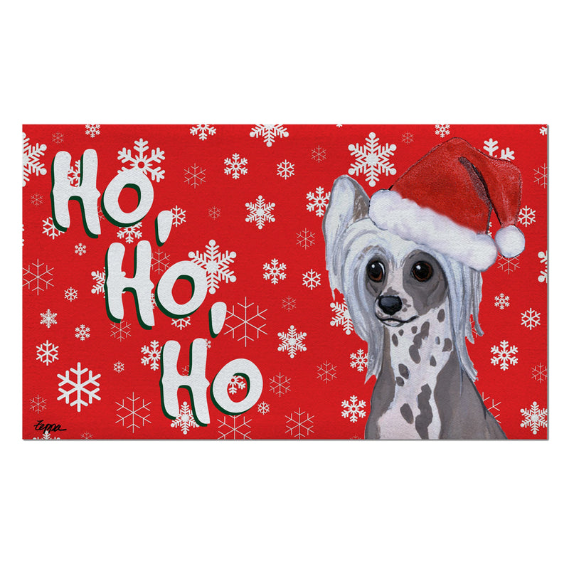 Chinese Crested Holiday Welcome Mat