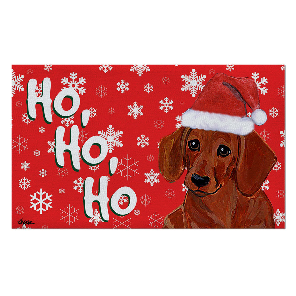 Dachshund Holiday Welcome Mat