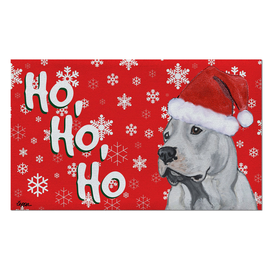 Dogo Argentino Holiday Welcome Mat