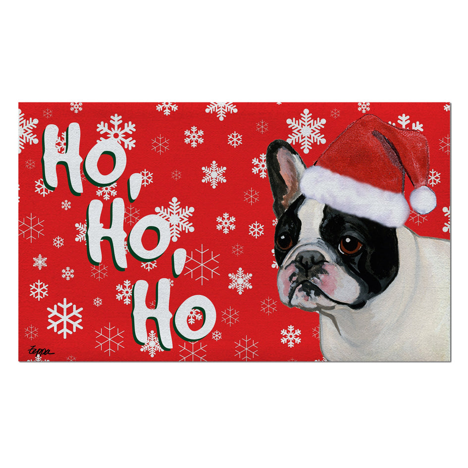 French Bulldog Holiday Welcome Mat