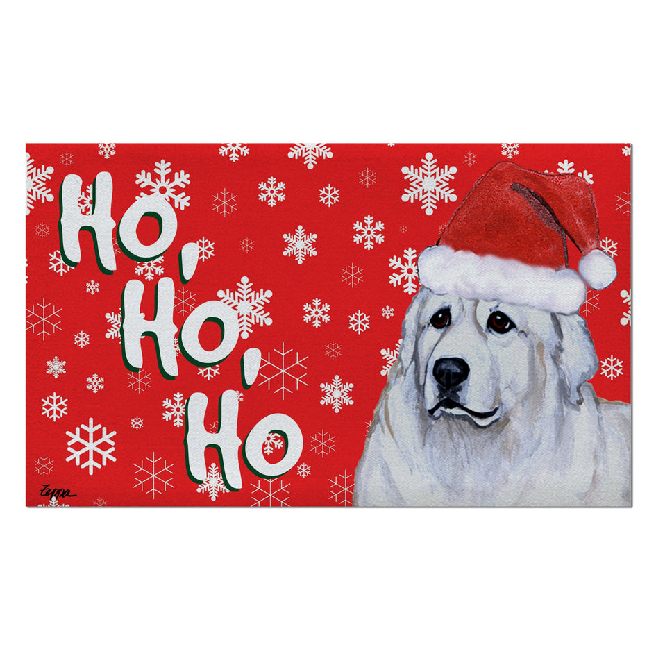 Great Pyrenese Holiday Welcome Mat