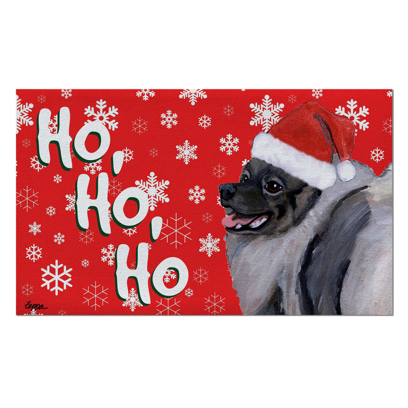 Keeshond Holiday Welcome Mat