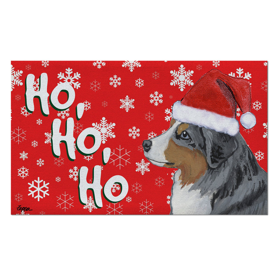Miniature American Shepherd Holiday Welcome Mat