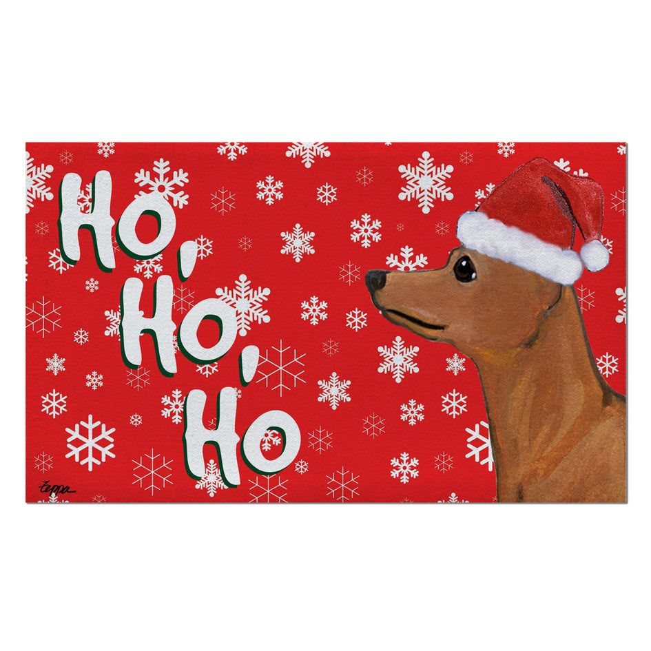 Miniature Pincher Holiday Welcome Mat
