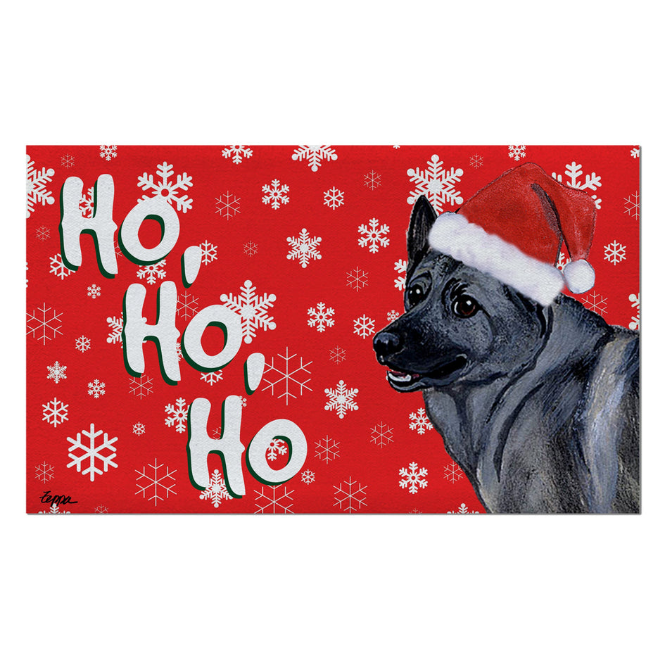 Norwegian Elkhound Holiday Welcome Mat