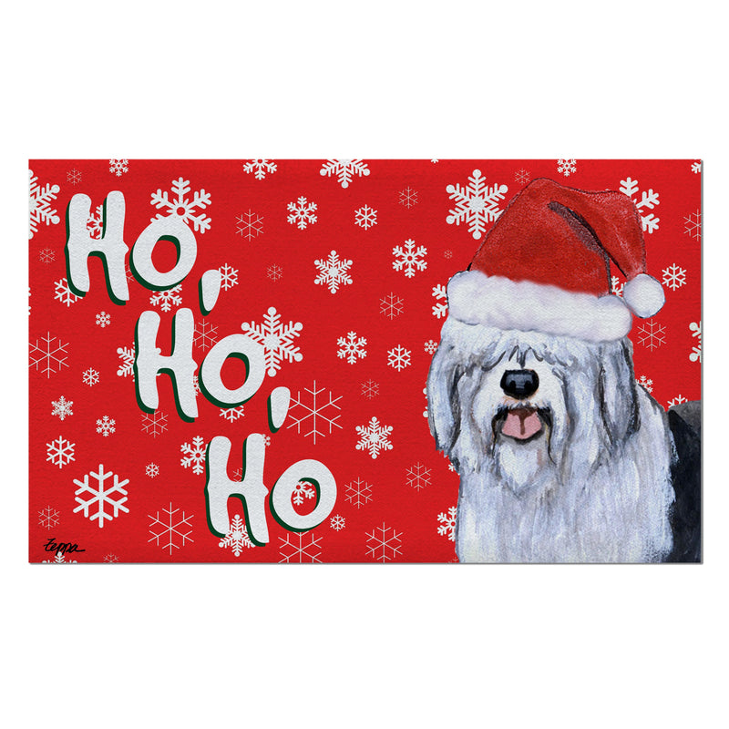 Old English Sheepdog Holiday Welcome Mat