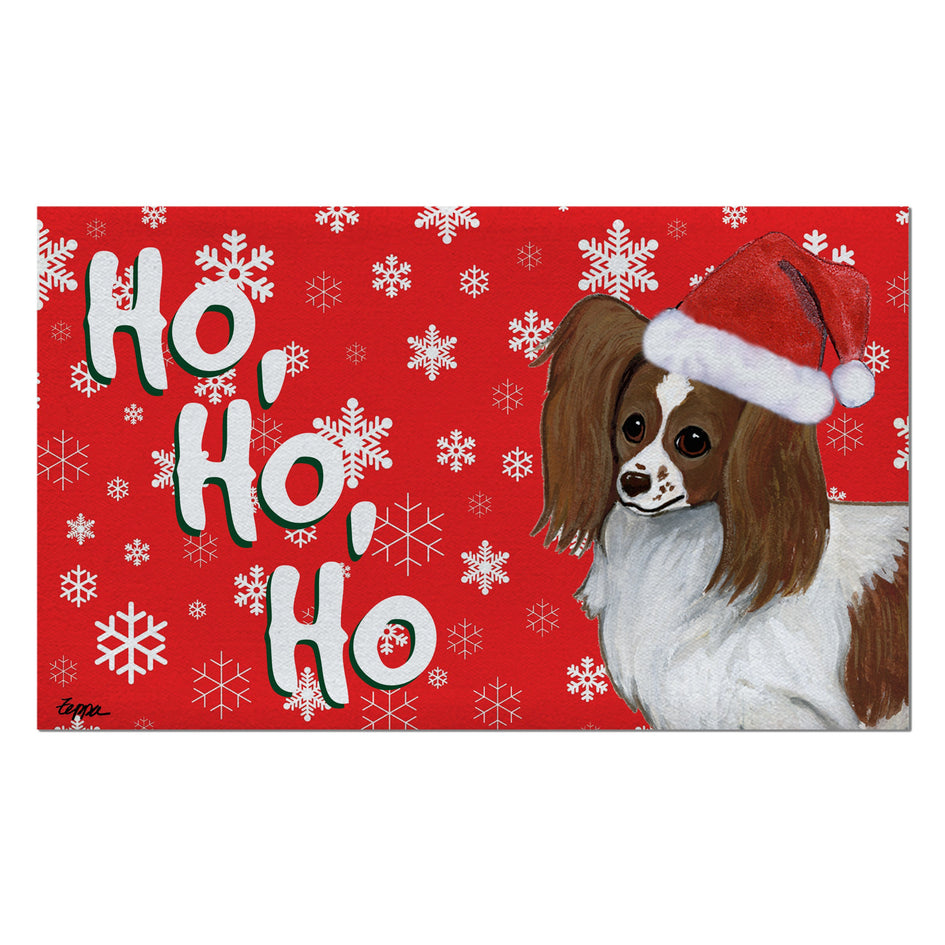Papillon Holiday Welcome Mat