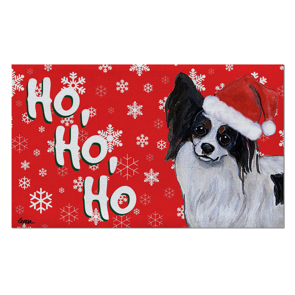Papillon Holiday Welcome Mat