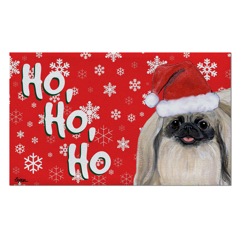 Pekingese Holiday Welcome Mat