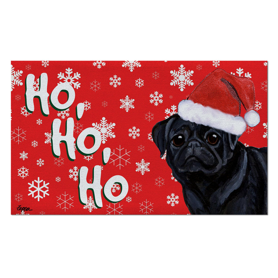 Pug Holiday Welcome Mat