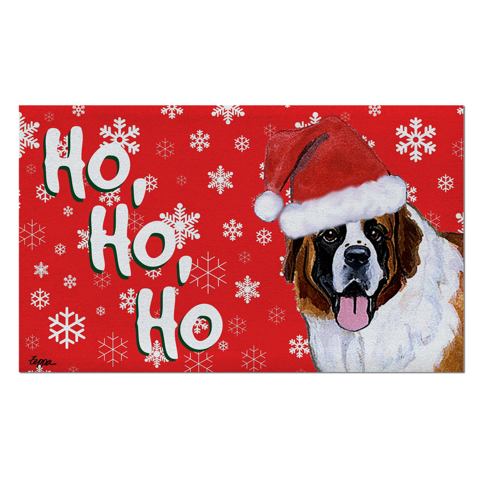 Saint Bernard Holiday Welcome Mat