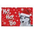 Siberian Husky Holiday Welcome Mat