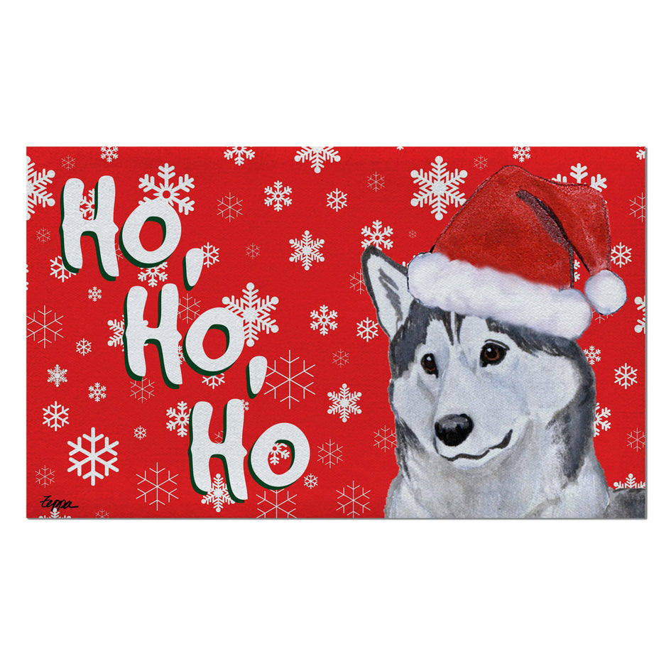 Siberian Husky Holiday Welcome Mat