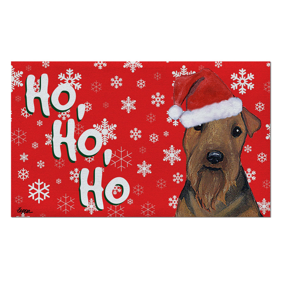 Welsh Terrier Holiday Welcome Mat