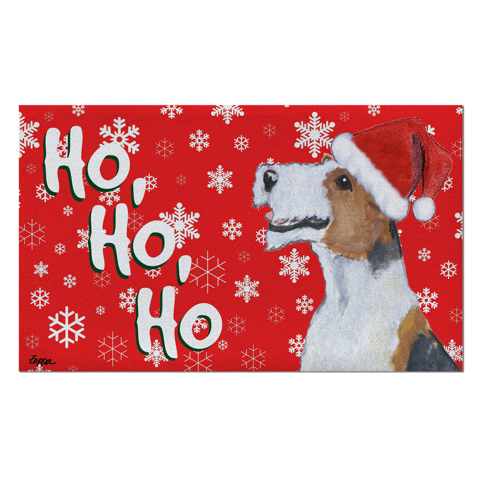 Wirehair Fox Terrier Holiday Welcome Mat