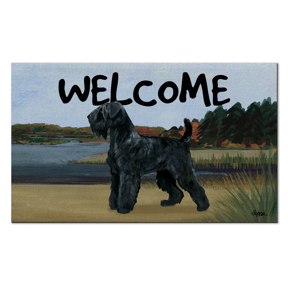 Black Russian Terrier Welcome Mat